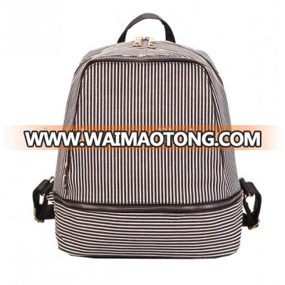 Stock Kids Teenager Stripe School canvas backpack