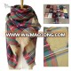 Minzart BB099 Hot sale 19 colors women knit check square blanket scarf 140 X 140