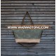 Manual crayon canvas bag with leather handles