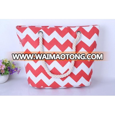 Fashion Canvas Chevron Tote Bag Wholesale