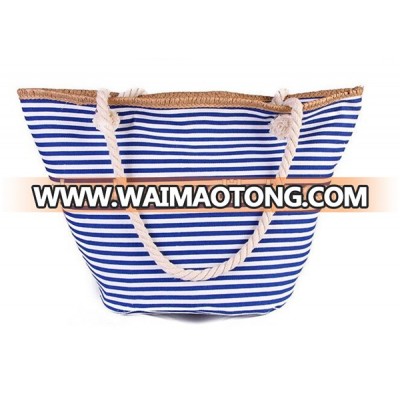 stripe canvas beach tote bag wholesale